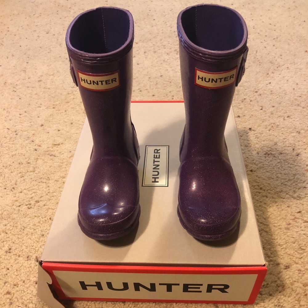 Glitter purple toddler size 10 Hunter boots